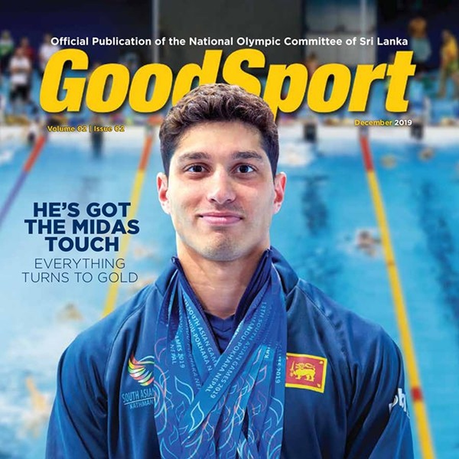 Swimmer Mathew Abeysinghe is on the front cover of the new Sri Lanka NOC magazine. © National Olympic Committee of Sri Lanka Facebook @OlympicLK