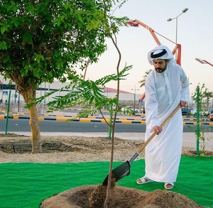 Bahrain NOC President Sheikh Khaled takes part in tree-planting event