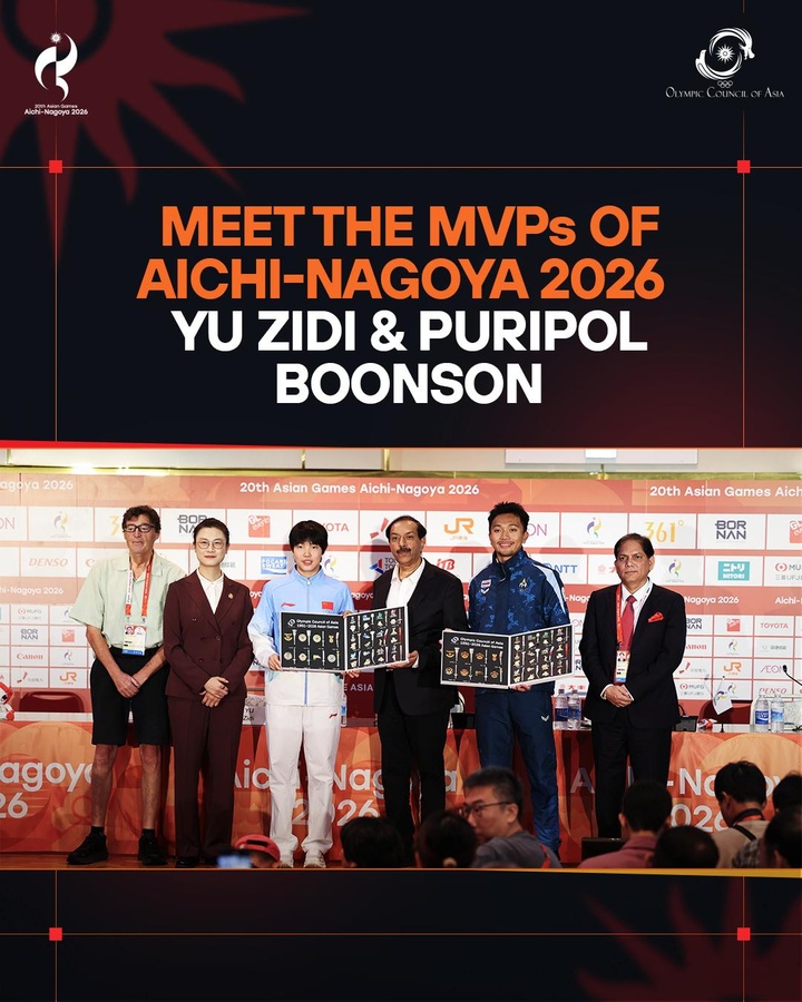 OCA announces Asian Games MVPs: Yu Zidi, Puripol Boonson
