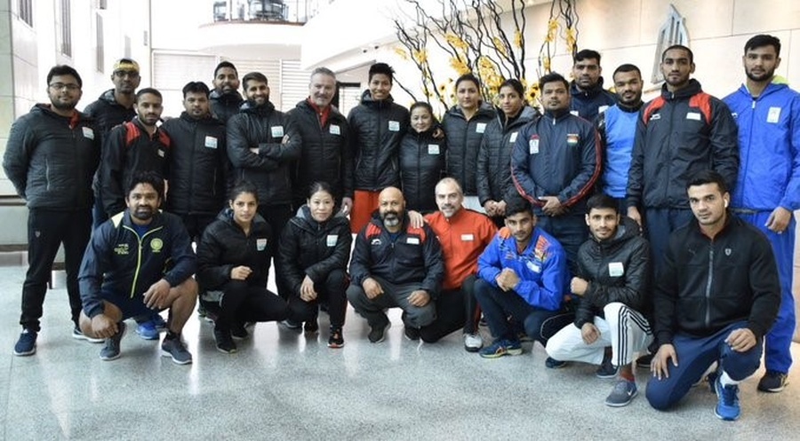 Indian boxing squad on arrival on Amman, Jordan. © Team India/Twitter