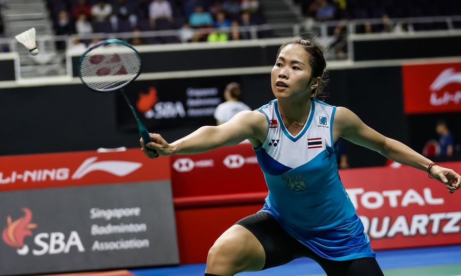 Ratchanok Intanon of Thailand won the women’s singles title at the 350,000 USD Yonex-Sunrise India Open in 2019. © BWF