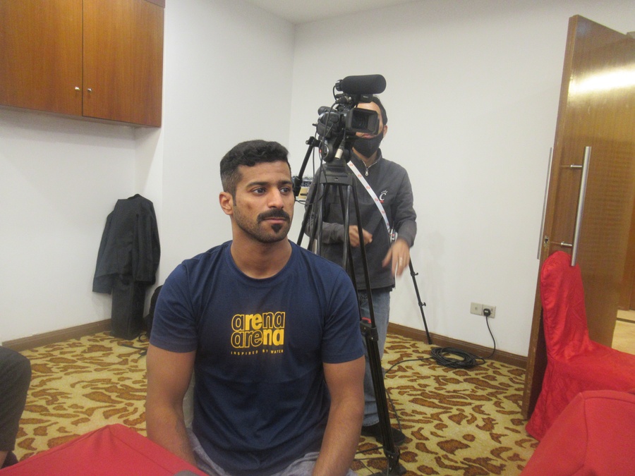 Qatari coach Mohammed Shewaiter attends one of the morning sessions at the Pearl Hotel. © OCA