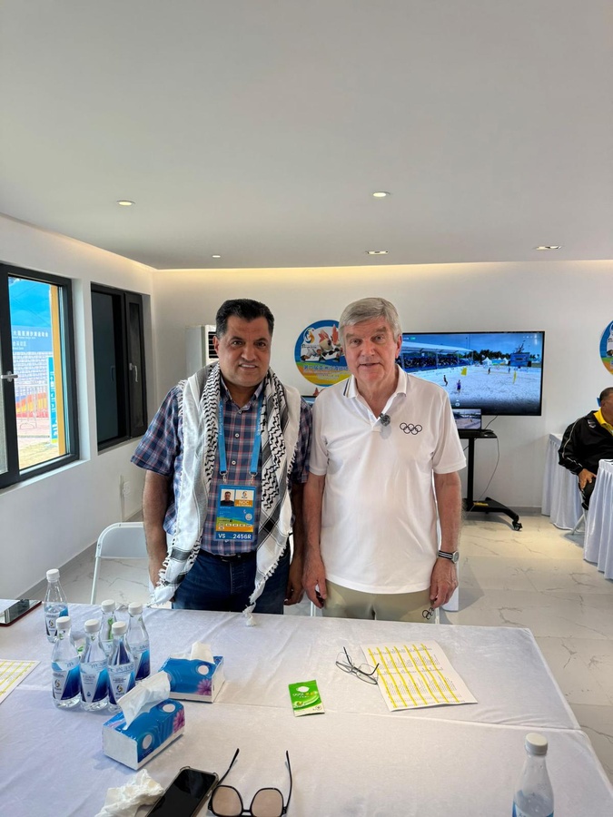 Palestine leadership in Sanya brief Thomas Bach on challenges facing sport at home