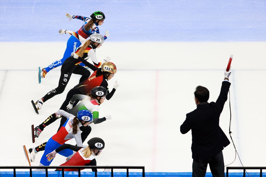 The Women's 1500m ranking finals get under way in Beijing. © International Skating Union ISU