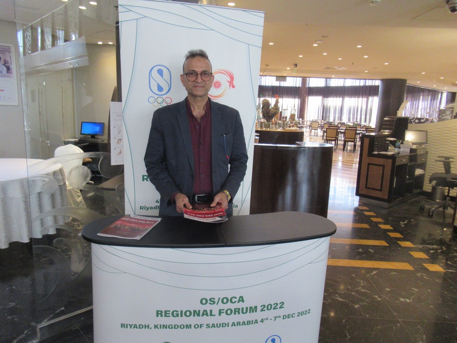 Iraq NOC Secretary General Haitham Abdulhameed prepares for the OCA/OS regional forum in Riyadh.