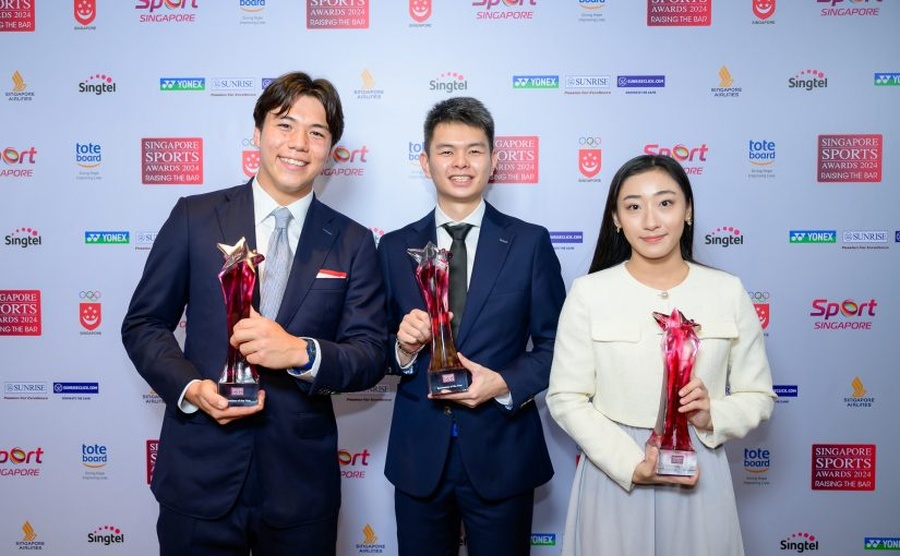 Some of the winners at the Singapore Sports Awards. Shanti Pereira is not pictured.