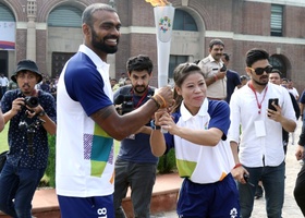 Jakarta - Palembang 2018 | New Delhi, India - 18th Asian Games Torch Relay 2018