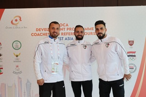 Syrian football referees learn the finer points of the game inside the penalty area at OCA development project