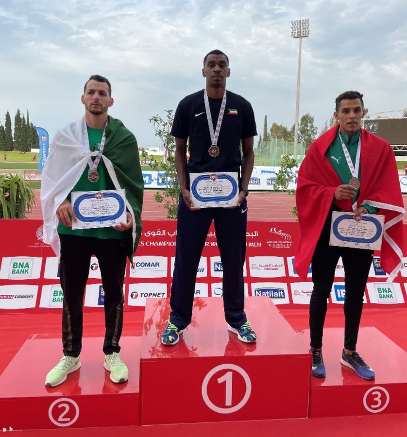 Al-Youha Wins 110m hurdles at Arab Ch'shi. © Kuwait News Agency (KUNA)