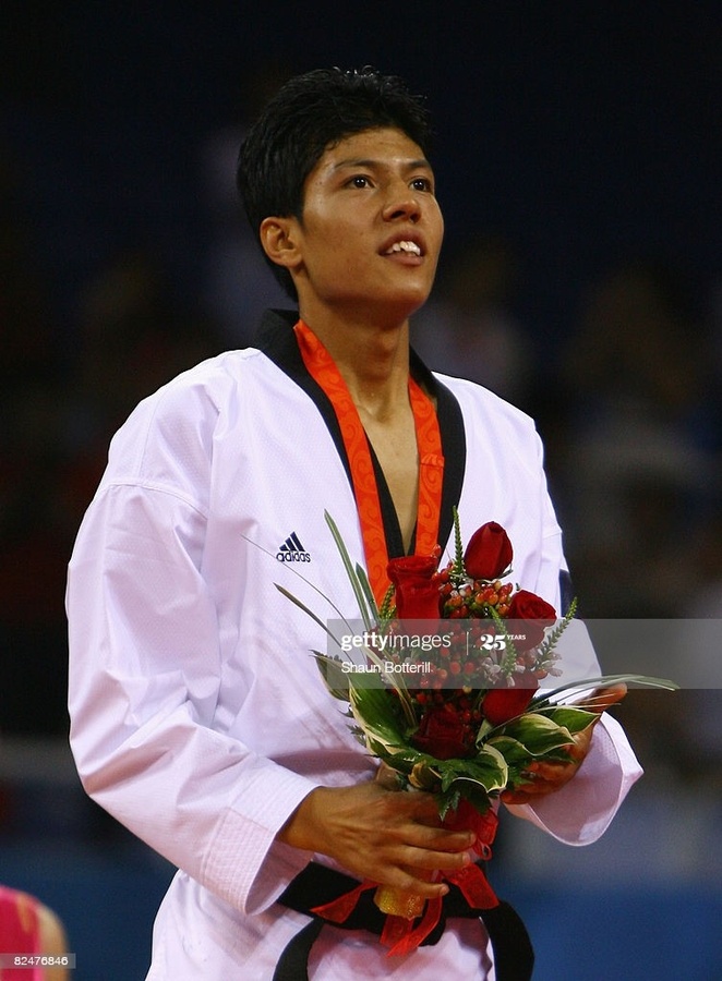 Rohullah Nikpai after winning bronze at Beijing 2008. © Getty Images