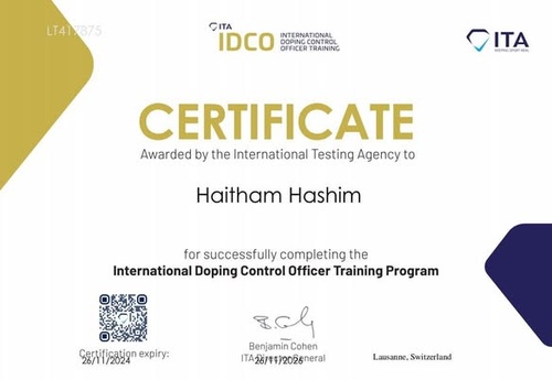 Iraq NOC officials complete ITA anti-doping training programme