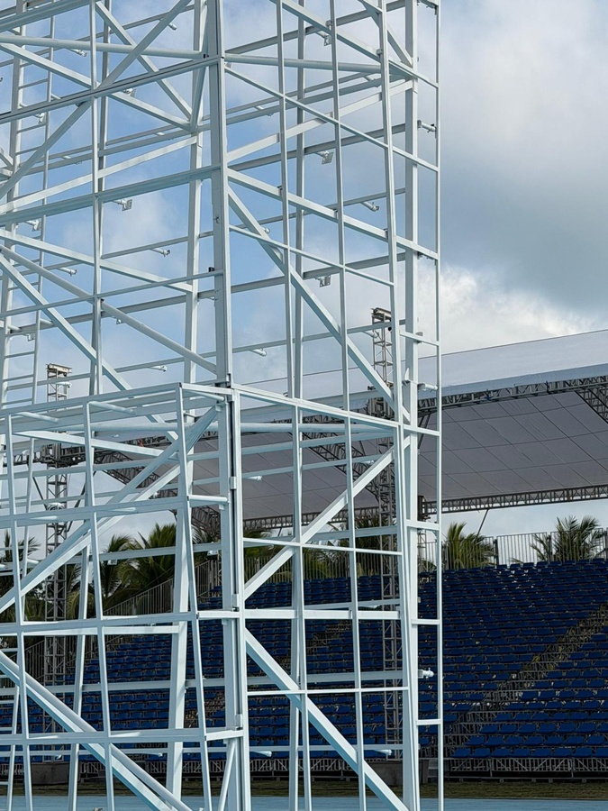 The sport climbing structure at Tianya Haijiao venue cluster.