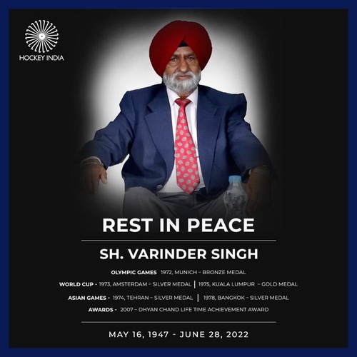 Indian hockey community mourns passing of national great Varinder Singh