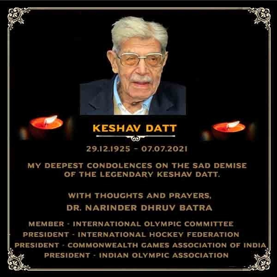 Keshav Datt has died at the age of 95. © The Indian Express/Twitter