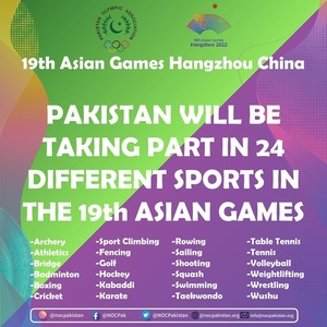 Pakistan to send 192 athletes to Hangzhou Asian Games