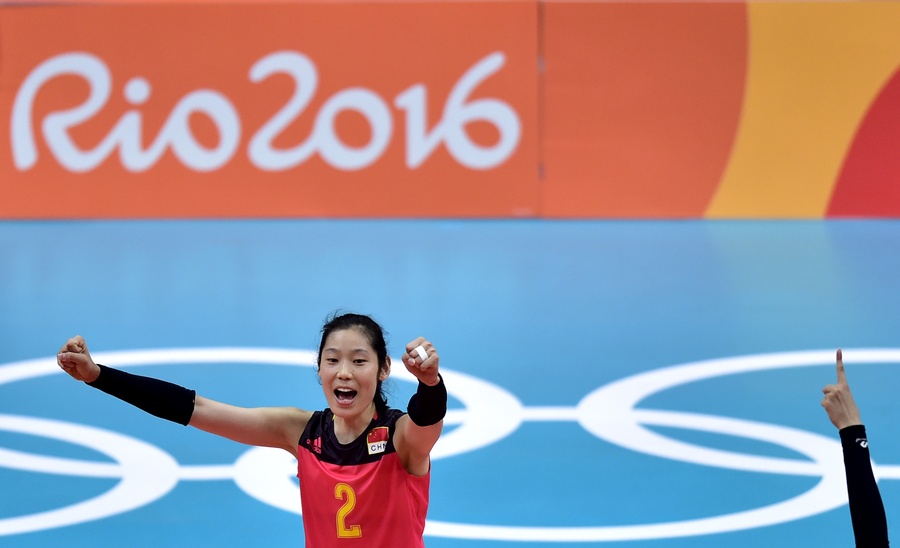 Zhu Ting in action at Rio 2016. © Xinhua/Yue Yuewei