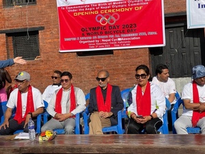 Nepal NOC starts Olympic Day 2023 celebrations with cycle rally