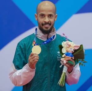 Saudi Olympic hero Tarek Hamidi takes karate gold at 3rd Gulf Games