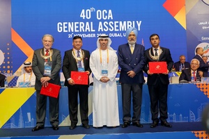 Three long-standing members of Asian sports family receive OCA Merit Award