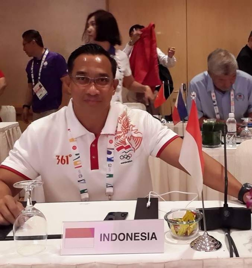 Lukman Niode on duty for the Indonesian Olympic Committee. © Laurentino Guterres, Timor-Leste NOC