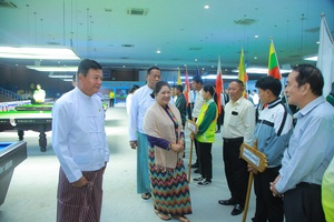 Myanmar NOC President attends opening of billiards and snooker tournament