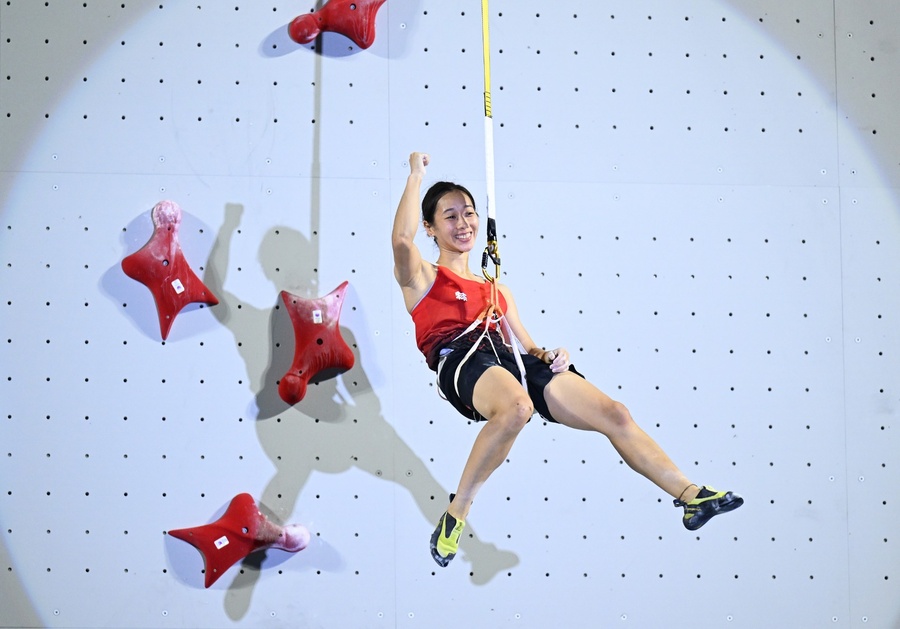 China's Zhou Yafei wins women's speed climbing gold at Sanya 2026