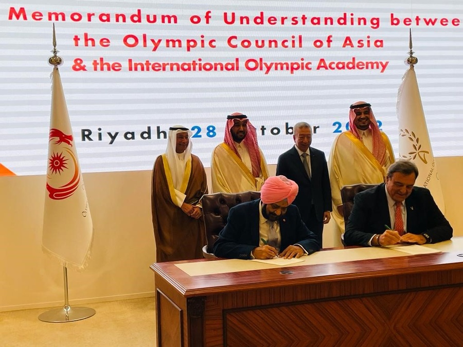 The OCA-IOA MoU signing ceremony in Riyadh.