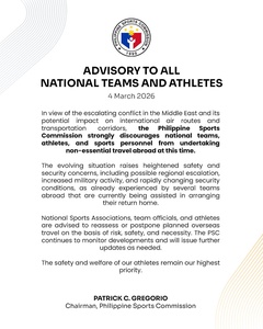 PSC issues travel advisory to athletes, national teams