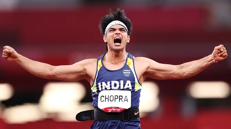 Neeraj Chopra wins Olympic gold in men’s javelin at Tokyo 2020. © Getty Images 2021