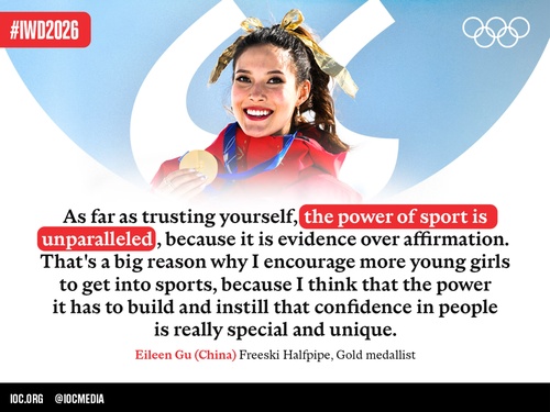 IOC highlights efforts of China’s Gu on International Women’s Day