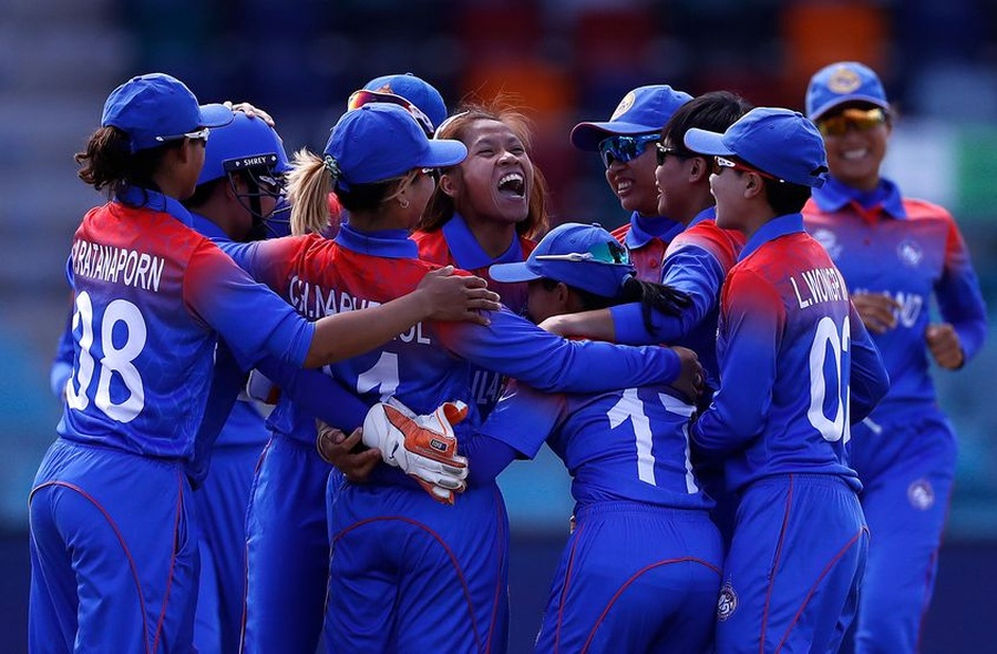 Thai players celebrate. © ICC