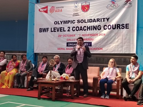 Nepal NOC President opens BWF Level Two coaching course